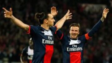 Ibrahimovic y Beckham, cuando jugaban juntos en el PSG.