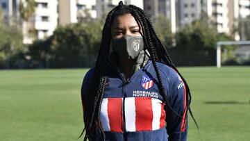 Ludmila, durante el entrenamiento del Atlético de Madrid.