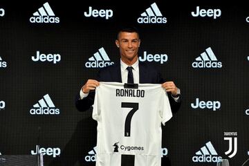 Cristiano Ronaldo durante su presentacin. 