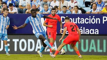 Alfred N'Diaye, durante el Málaga - Andorra.