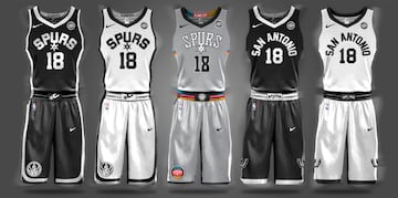 Uniforme de San Antonio Spurs.