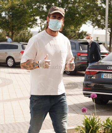 Sergio Ramos durante las pruebas médicas realizadas esta mañana en la Ciudad Deportiva del Real Madrid. 