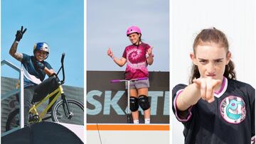 QueenSaray Villegas, Mia Catalano y Bgirl Lola, participantes del Madrid Urban Sports 2023 en BMX, Scooter y Breaking, respectivamente. 