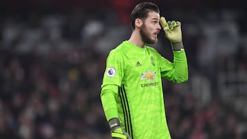 El guardameta espa&ntilde;ol del Manchester United, David de Gea, durante un partido.