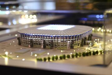 Maqueta de los estadios del Mundial 2022. 
Estadio Ras Abu Aboud, situado a 15 km de la ciudad de Hamad tiene una capacidad para 40.000 aficionados.