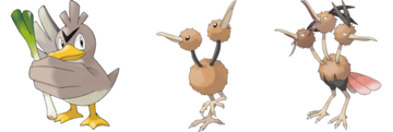 pokemon farfetchd doduo dodrio evolucion