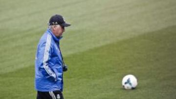 Ancelotti, en el entrenamiento del sábado.