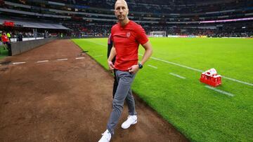 MEXICO CITY, MEXICO - MARCH 24: Gregg Berhalter coach of United States looks on before a match between Mexico and United States as part of Concacaf 2022 FIFA World Cup Qualifiers at Azteca Stadium on March 24, 2022 in Mexico City, Mexico. (Photo by Hector