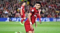 Luis Díaz en un partido de Liverpool en la Premier League.