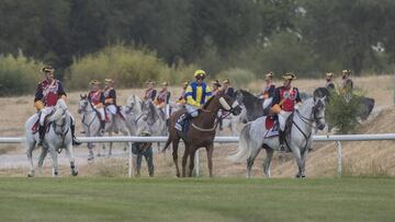 Imagen del caballo Hipodamo de Mileto durante la carrera del Centenario del Gran Premio de Madrid.