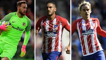 Oblak, Koke y Griezmann.