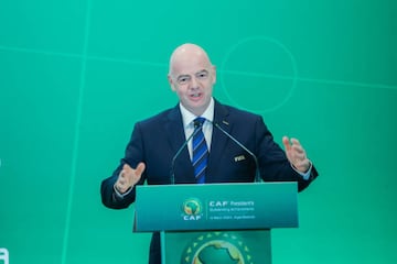 Gianni Infantino, presidente de FIFA, durante el Congreso de la CAF en Kigali, antes del 73° Congreso de la FIFA.