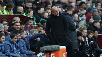 Esta cara de Guardiola tras el 1-0 de Aston Villa es viral: hasta sus ‘haters’ sufrirán
