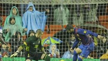 <b>EMPATE. </b>Minuto 80. Gol que metió Piqué en propia puerta, pero el árbitro se lo apuntó a Llorente.