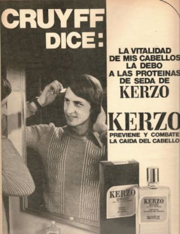 Cruyff anunciando productos para el cabello.