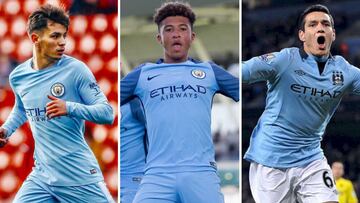 Brahim, Sancho y Lopes jugando con el City