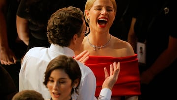 Jessie Buckley laughs during the Oscars show at the 98th Academy Awards in Hollywood, Los Angeles, California, U.S., March 15, 2026. REUTERS/Mike Blake