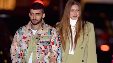 Gigi Hadid y Zayn Malik sfuera del restaurante NoHo, en Nueva York. Enero 11, 2020.