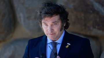 Argentina's President Javier Milei looks on during a visit to Yad Vashem, the World Holocaust Remembrance Centre, in Jerusalem, February 7, 2024. REUTERS/Ammar Awad