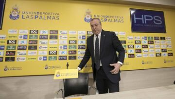 El presidente de la UD Las Palmas, en rueda de prensa.