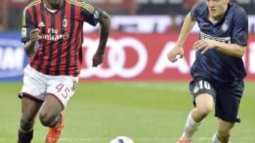 Balotelli, frente al Inter de Milan.