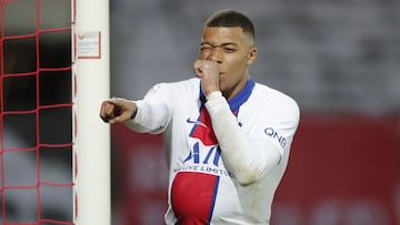 Soccer Football - Ligue 1 - Brest v Paris St Germain - Stade Francis-Le Ble, Brest, France - May 23, 2021 Paris St Germain's Kylian Mbappe celebrates scoring their second goal REUTERS/Benoit Tessier
PUBLICADA 29/05/21 NA MA11 2COL
