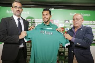 El brasileño Petros Matheus dos Santos Araujo, durante su presentación como nuevo jugador del Real Betis Balompié.