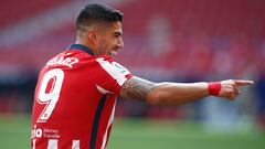 Luis Suarez of Atletico de Madrid celebrates a goal during the spanish league, La Liga Santander, football match played between Atletico de Madrid and Real Madrid at Wanda Metropolitano stadium on March 7, 2021, in Madrid, Spain.
 AFP7 
 07/03/2021 ONLY FOR USE IN SPAIN