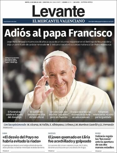 Las portadas de todo el mundo lloran la muerte del papa Francisco