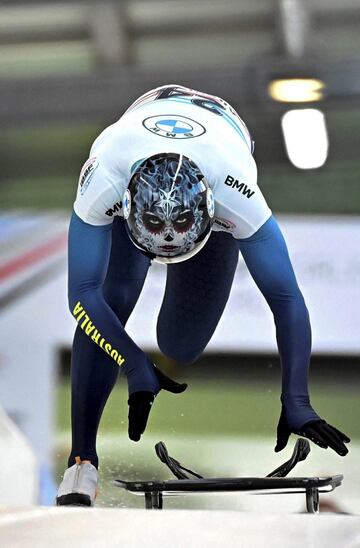 La Copa del Mundo de skeleton se disputó el fin de semana del 4-5 de diciembre, en la localidad alemana de Altenberg, donde se dieron cita los mejores pilotos del mundo. Entre ellos, el australiano Nicholas Timmings, con su original y terrorífico casco.