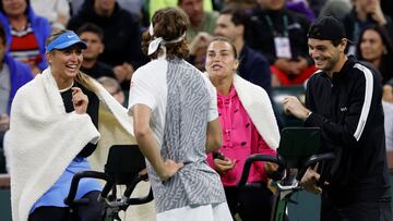 Paula Badosa, Stefanos Tsitsipas, Aryna Sabalenka y Taylor Fritz, en Indian Wells.