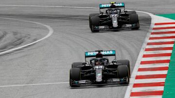 Lewis Hamilton y Valtteri Bottas (Mercedes W11). Austria, F1 2020.