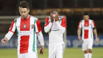 Futbol, Palestino vs Zulia
 Copa Sudamericana 2019
 El jugador de Palestino  Cesar Cortes,  se lamenta tras  el primer tiempo del  partido contra  Zulia , por la  segunda fase de la copa Sudamericana realizado en el estadio Nacional De Santiago, Chile.
 2