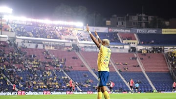 Rodrigo Aguirre celebrates his goal 1-0 of America during the 8th round match between America and Atlas as part of the Liga BBVA MX, Torneo Apertura 2024 at Ciudad de los Deportes Stadium on September 17, 2024 in Mexico City, Mexico.