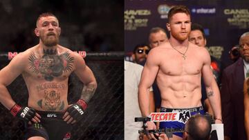 El peleador de la UFC Conor McGregor y el boxeador Saúl Canelo Álvarez.