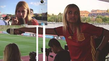 Alba Carrillo la l&iacute;a en el entrenamiento de la Selecci&oacute;n espa&ntilde;ola de f&uacute;tbol. Imagen: Telecinco