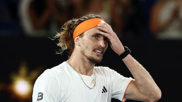 Alexander Zverev, durante su partido de cuartos de final en el Open de Australia 2026 ante Learner Tien.