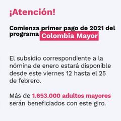 Colombia Mayor 2021: requisitos y cuándo cobraré la ayuda