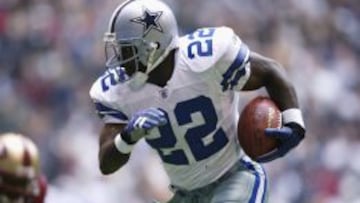 Emmitt Smith en un partido con los Dallas Cowboys.