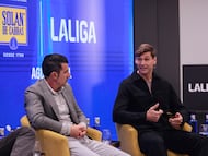 10/02/26 MESA REDONDA EN LALIGA PATROCINADO POR AGUA MINERAL SOLAN DE CABRAS LUIS FIGO Y FERNANDO LLORENTE