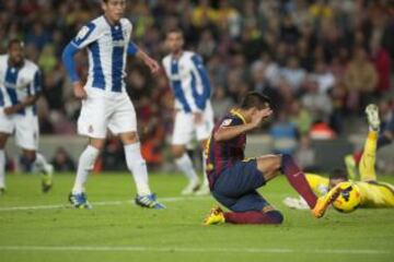 Barcelona-Espanyol. 1-0. Alexis anota el primer tanto.