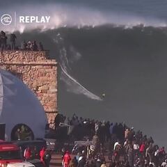 Bombazo sobre la bocina y el público enloquece en Nazaré