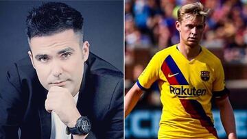 Imágenes del cantante y exconcursante de Operación Trinfo Naim Thomas y del futbolista Frenkie de Jong durante un partido de la pretemporada 2019 del FC Barcelona contra el Napolés.