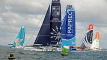 El Edmond de Rothschlld y el Virbac Paprec luchan en la salida de Dublín.