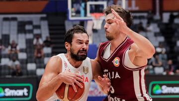 Llull, en una acción en el partido ante Letonia del pasado viernes.