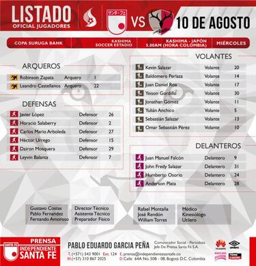 Santa Fe viaja a Japón tras gran despedida de su hinchada