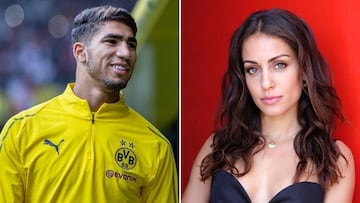 Im&aacute;genes del futbolista Achraf Hakimi y de la actriz Hiba Abouk 