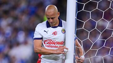 Javier Chicharito Hernandez of Monterrey during the 14th round match between Monterrey and Guadalajara as part of the Liga BBVA MX, Torneo Clausura 2025 at BBVA Bancomer Stadium, on April 05, 2025 in Monterrey, Nuevo Leon, Mexico.