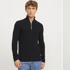 Prepara la primavera con este jersey de punto y cuello con cremallera de Jack & Jones