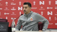 M&iacute;chel, entrenador del Girona, durante la rueda de prensa tras el partido contra el Almer&iacute;a.